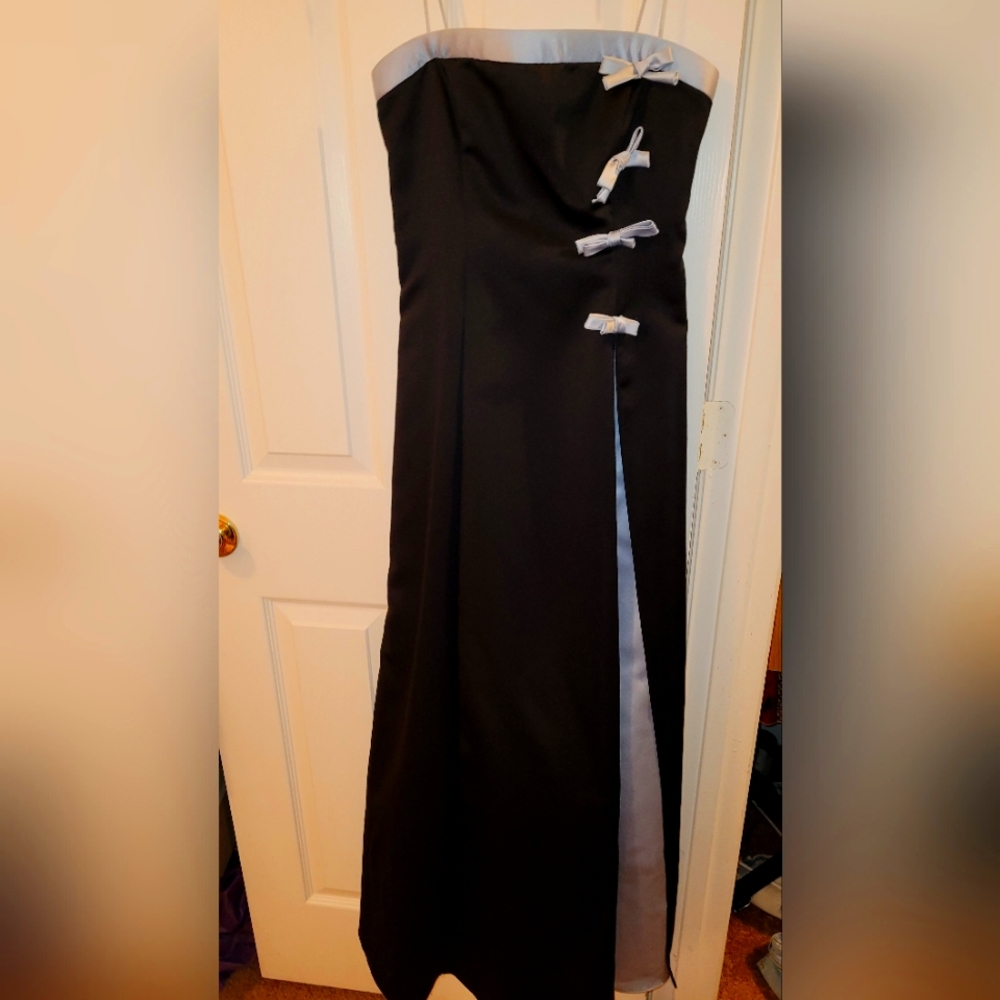 90s Zum Zum Gown Black and Silver /Baby Blue